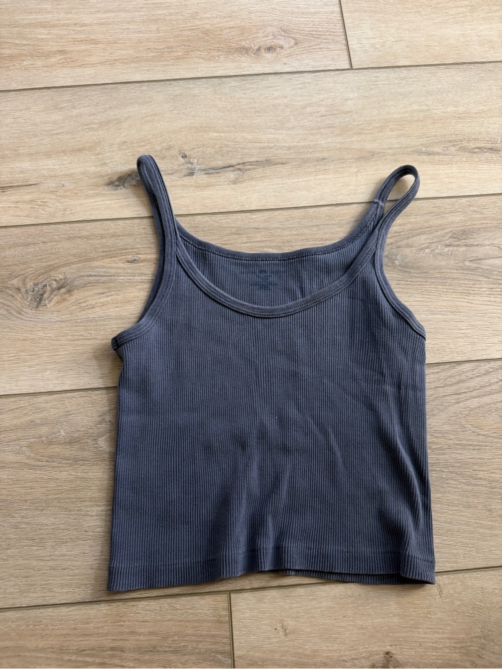 Brandy Melville Charcoal Ribbed Scoop Neck Cami